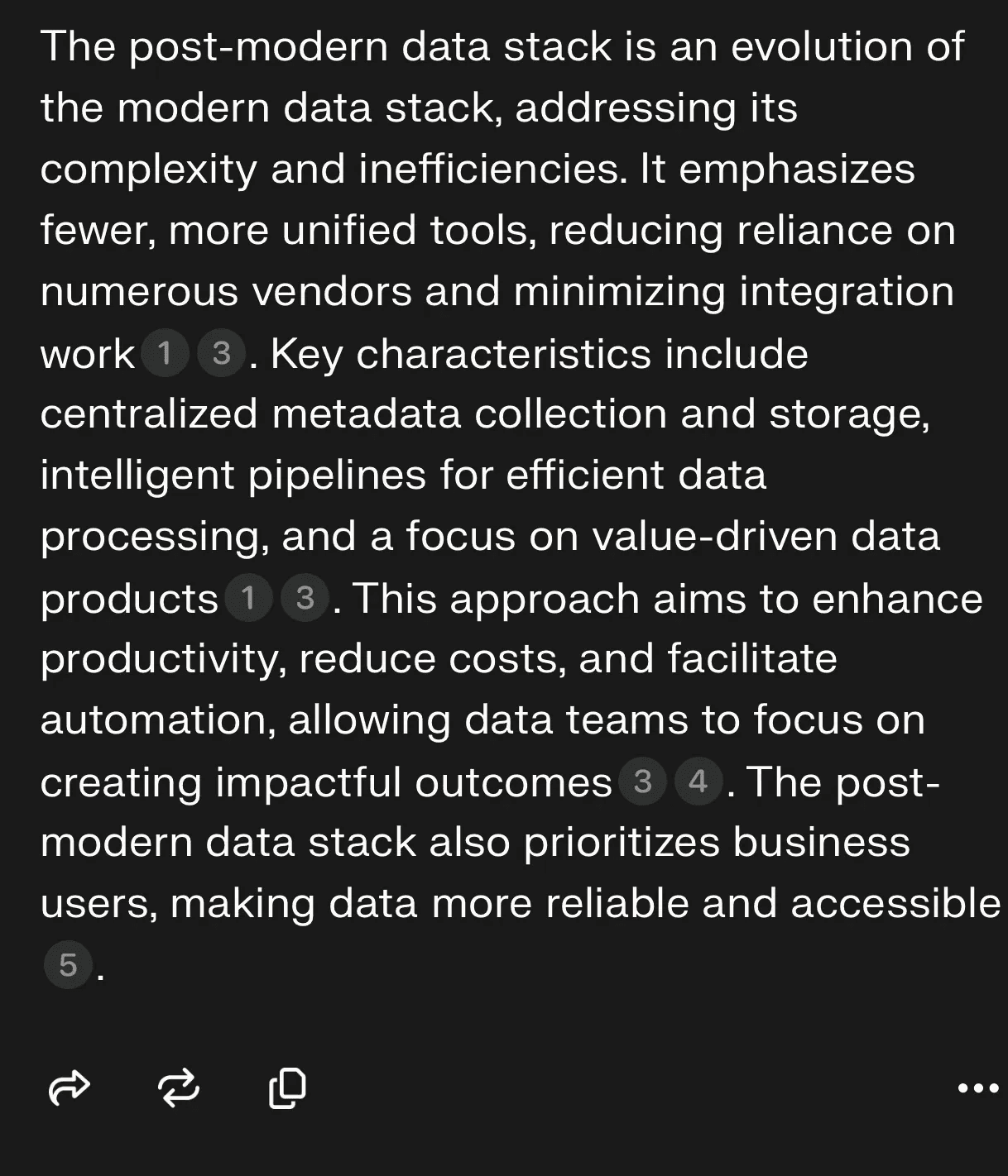Perplexity's definition of post-modern data stack